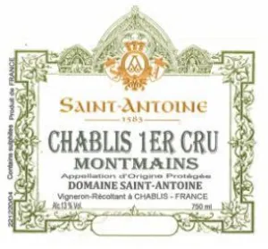Chablis Domaine Saint Antoine 2019 1er Cru Montimains Point Wine Spirits