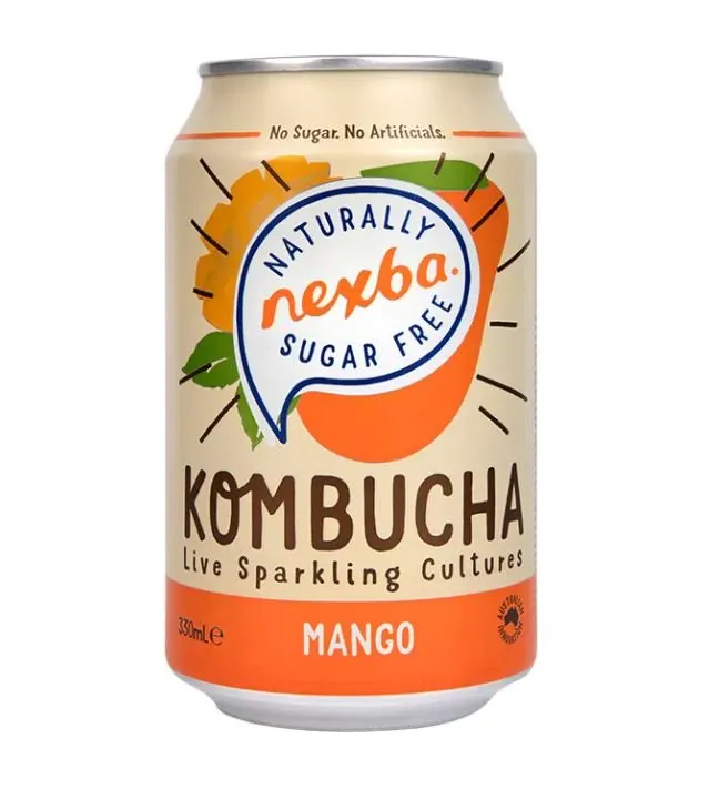 (Clearance, Past Best Before, Aug 24) Nexba Kombucha Mango Sugar Free Drink 330ml