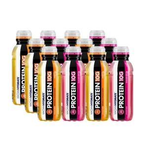 (Clearance - Past Best Before) Case of Wow Hydrate Protein Water Drink 2 Flavours - 12 x 500ml (10g Protein)- (July 2024)