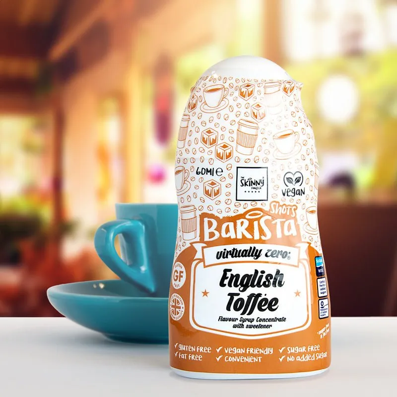 English Toffee Barista Shot Sugar Free Skinny Coffee Syrup - 60ml