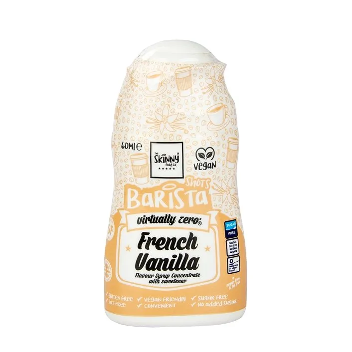 French Vanilla Flavour Barista Shot Sugar Free Skinny Coffee Syrup - 60ml