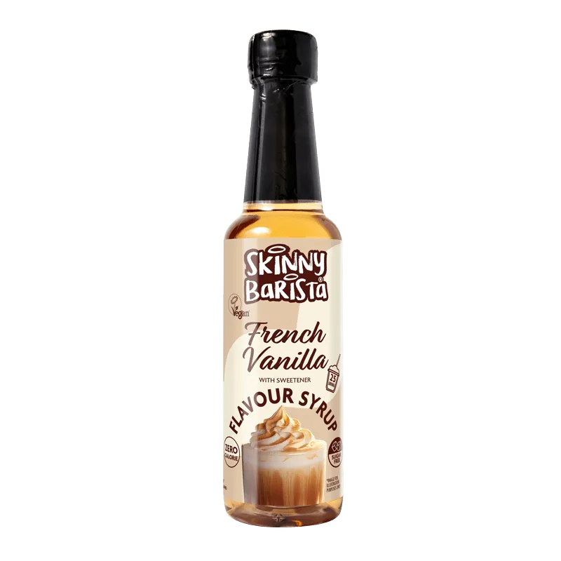 French Vanilla Flavour Syrup - Zero Calorie Sugar Free Skinny Coffee  - 250ml