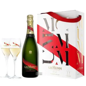 Gift Set GH Mumm Brut Grand Cordon w/ Wine glass Point Wine Spirits