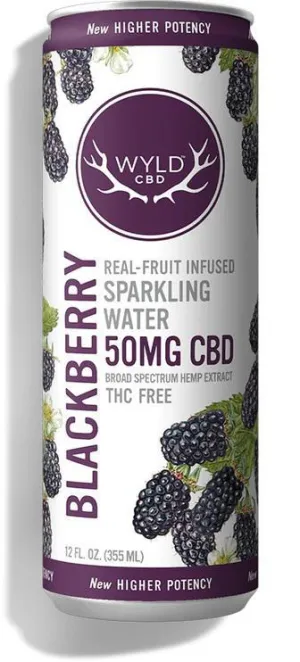 NA CBD WYLD 12oz Sparkling Blackberry THC Free Point Wine Spirits