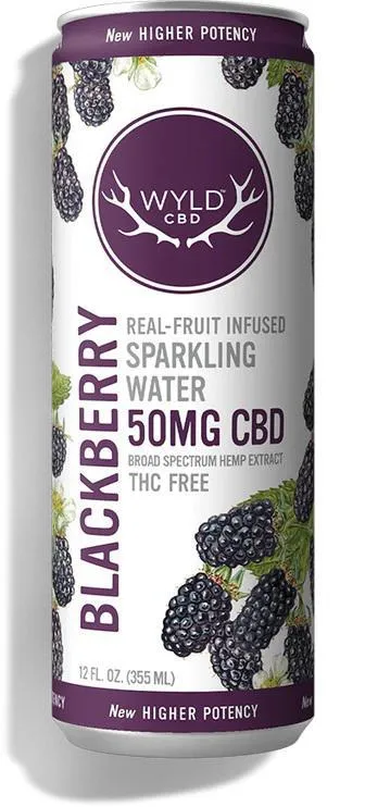 NA CBD WYLD 12oz Sparkling Blackberry THC Free Point Wine Spirits