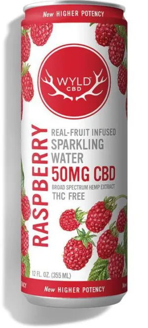 NA CBD WYLD 12oz Sparkling Raspberry THC free Point Wine Spirits