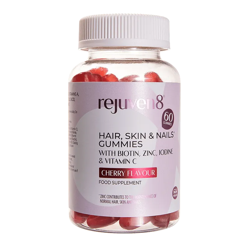 Rejuven8 Hair, Skin & Nails Cherry Flavour Gummies - 60 Gummies