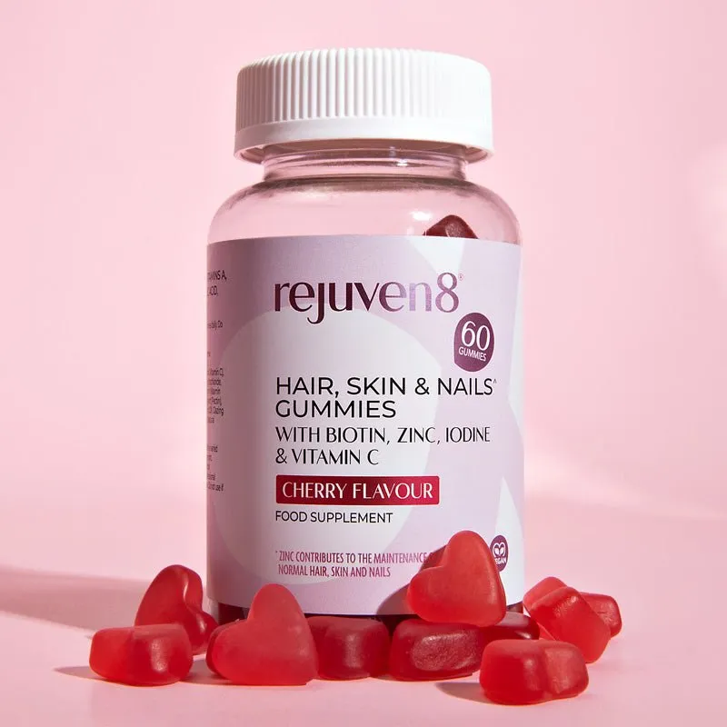 Rejuven8 Hair, Skin & Nails Cherry Flavour Gummies - 60 Gummies