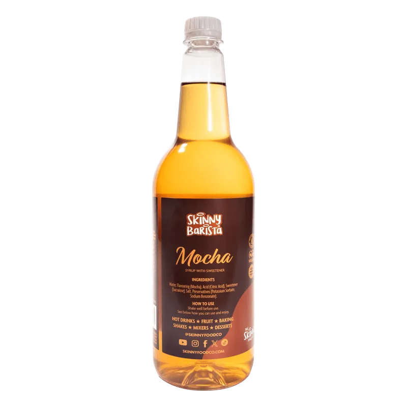 Skinny Barista Mocha Coffee Flavour Syrup - Sugar Free Skinny Coffee Syrup - 1 Litre (Limited Edition)