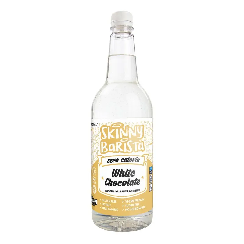 Skinny Barista White Chocolate Syrup - Zero Calorie Sugar Free Skinny Coffee - 1 Litre