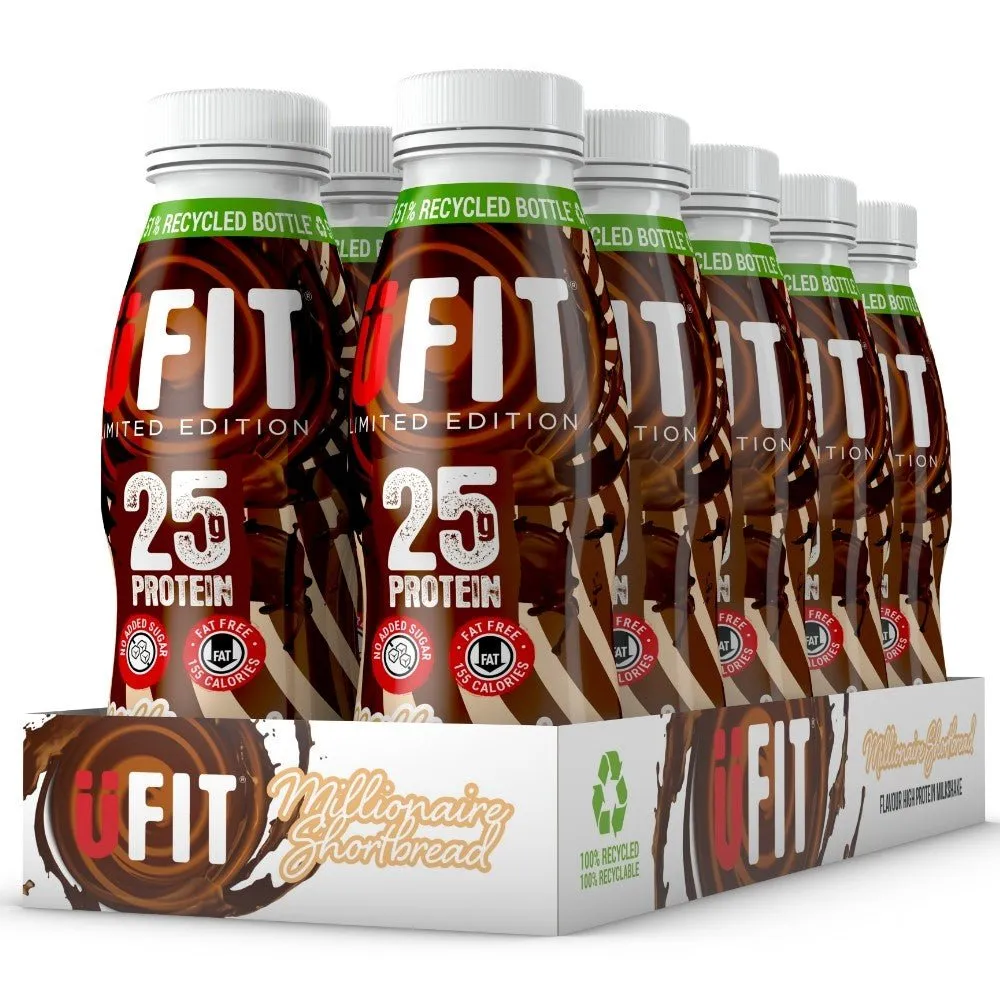 UFIT High Protein Ready to Drink Millionaire Shortbread Shakes - 25g Protein