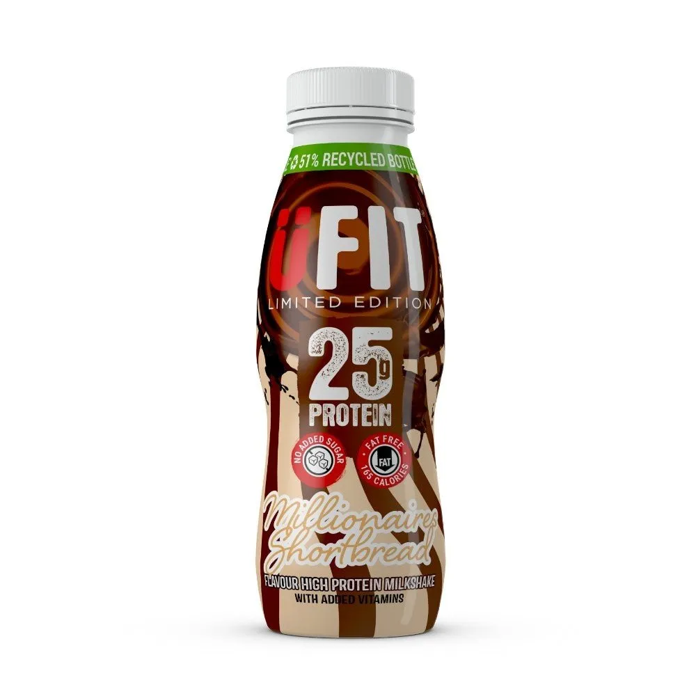 UFIT High Protein Ready to Drink Millionaire Shortbread Shakes - 25g Protein